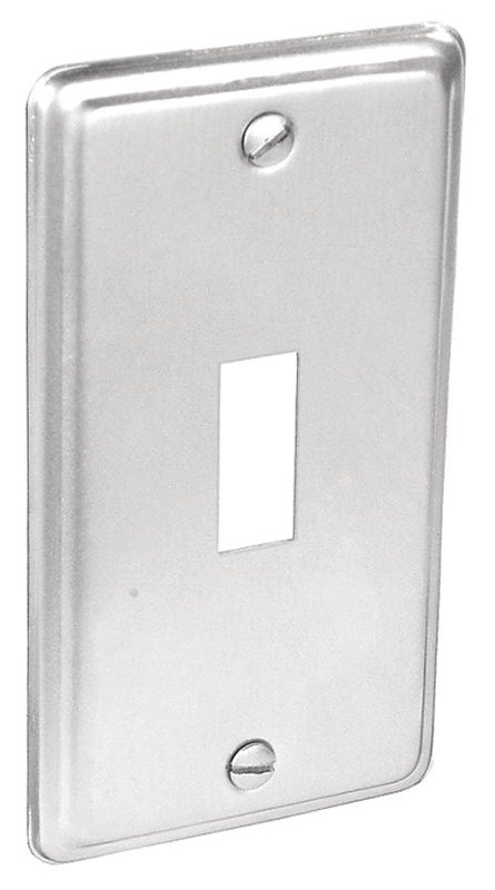 Southwire G19350-UPC Toggle Box Cover, 0.21 in L, 2 in W, Rectangular, 1-Gang, Steel, Silver, Zinc-Plated