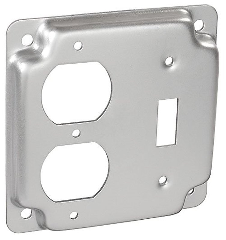 Southwire G1941-UPC Box Cover, 1/2 in L, 4 in W, Square, 3-Gang, Steel, Silver, Galvanized