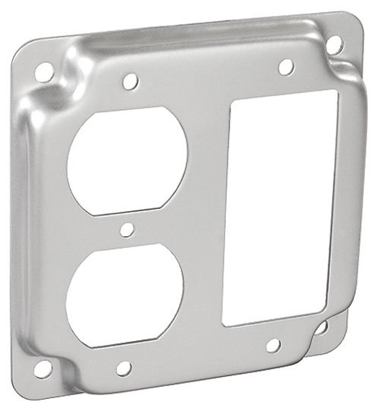 Southwire G1951-UPC Box Cover, 1/2 in L, 4 in W, Square, 3-Gang, Steel, Silver, Galvanized