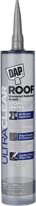 DAP 18395 Rubberized Sealant, Crystal Clear, Liquid, 10.1 fl-oz Cartridge