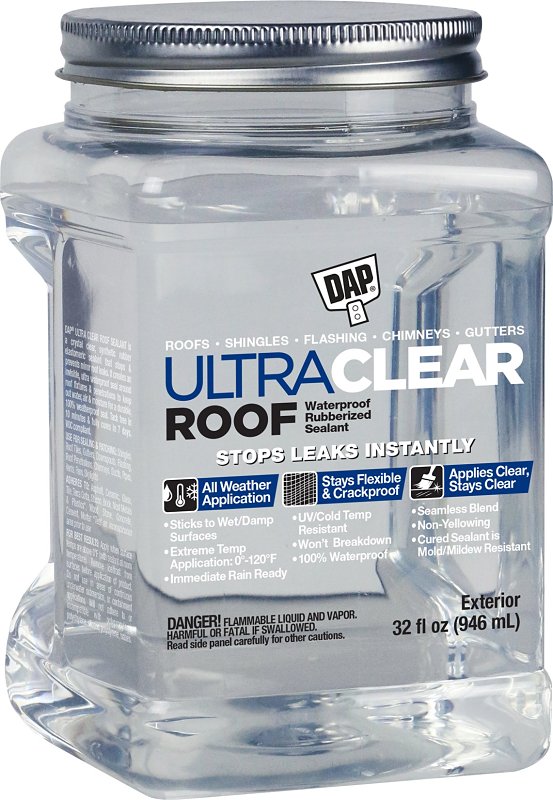DAP Ultra Clear Roof 7079818396 Sealant, Crystal Clear, 0 to 120 deg F, 32 oz, Cartridge