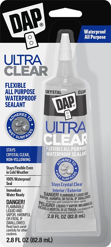 DAP 7079800952 All-Purpose Sealant, Clear, 20 to 120 deg F, 2.8 fl-oz Tube