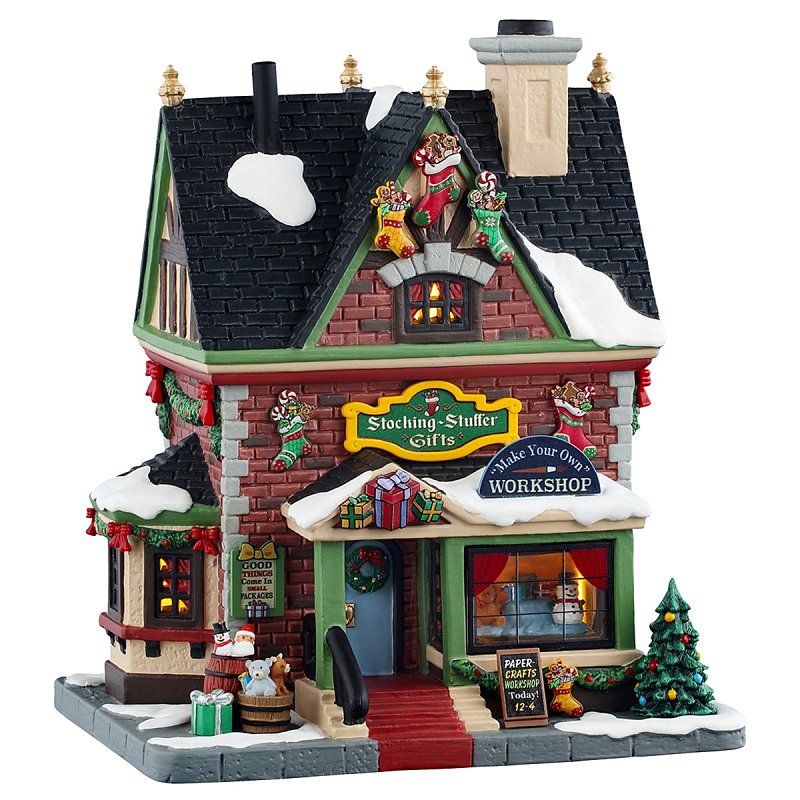 Lemax 55334 Christmas Decor, 7.87 in H, Stocking Stuffer Gifts, Porcelain, LED