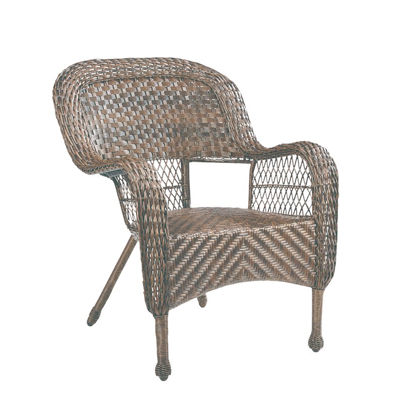 PATIO CHAIR STACKNG WICKER BRN