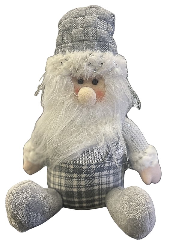Santas Forest 48002 Sitting Snowman/Santa FBRC, 12 in H