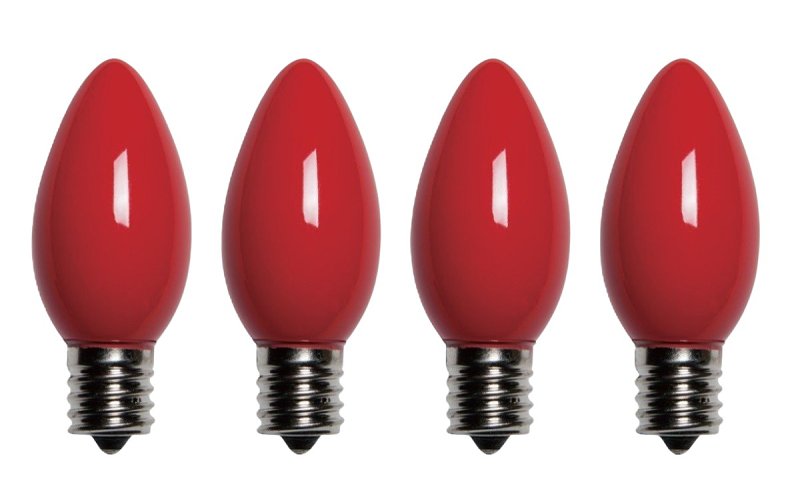 Santas Forest 27982 Filament Bulb, C9 Lamp Base, Red