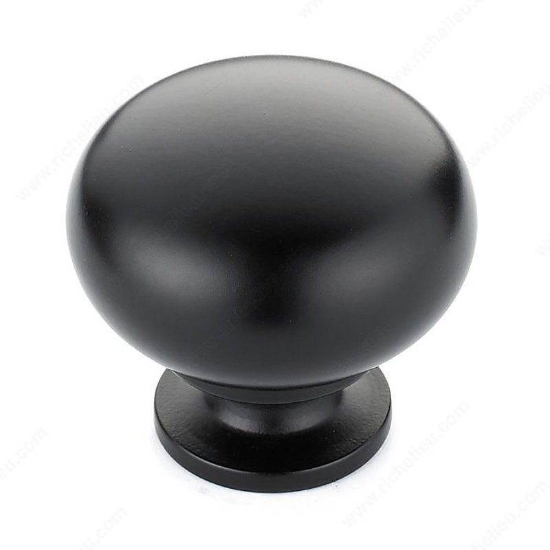 Richelieu Classic Series BP4923900 Pull Knob, 1-3/16 in Projection, Matte Black