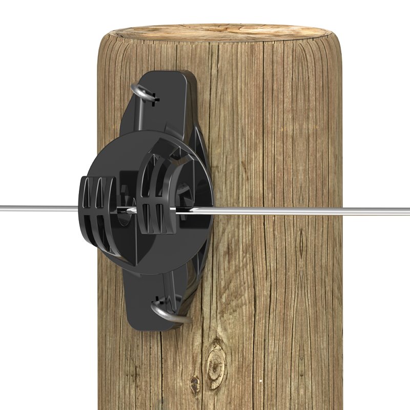 Gallagher G676044 Heavy-Duty Claw Insulator, Polyethylene Plastic, Black