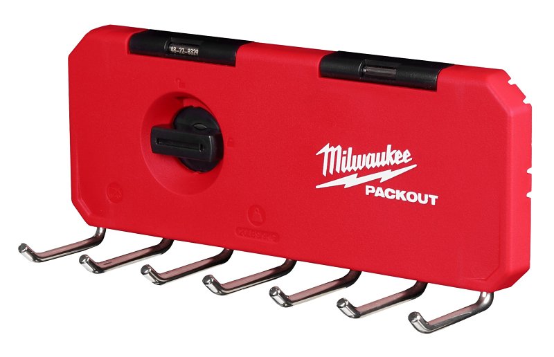 Milwaukee PACKOUT 48-22-8329 7-Hook Rack, 25 lb, 9-1/2 in W, 3-1/2 in H, 3 in L