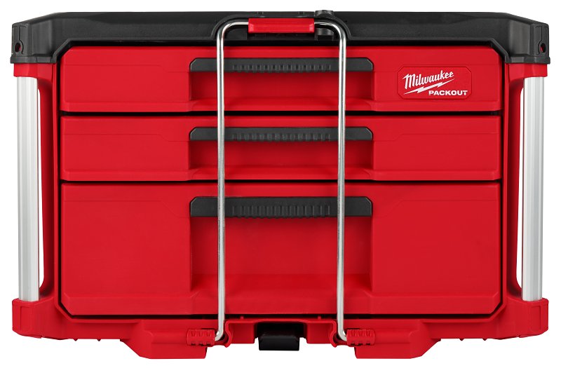 Milwaukee PACKOUT 48-22-8447 Toolbox, 50 lb, Polypropylene, 16.3 in L x 22.2 in W x 14.3 in H Outside, 3-Drawer