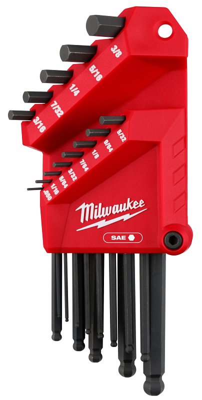 Milwaukee 48-22-2185 Ball End L-Key Set, 13-Piece, Steel, Black Oxide