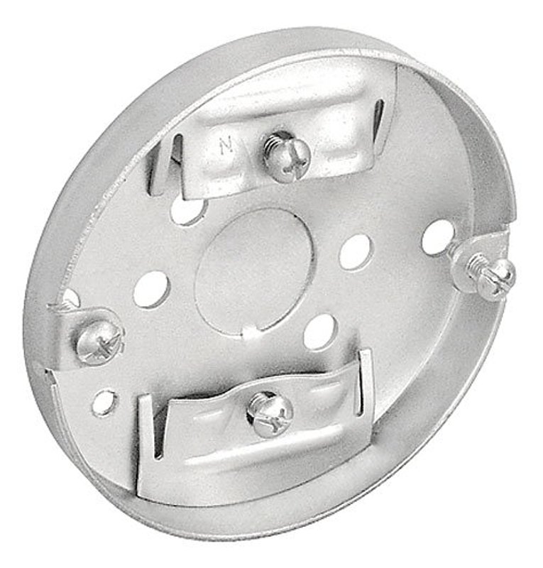 Southwire 46111-R-UPC Pan Box, 3-1/2 in W, 1/2 in D, 5-Knockout, Steel, Silver, Galvanized