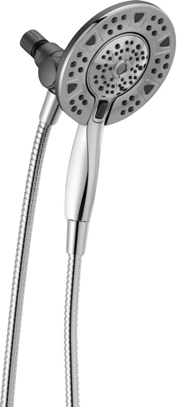 Delta In2ition Series 75494 Showerhead, Round, 1/2 in Connection, 1.75 gpm, 2-Spray Function, Rubber/Stainless Steel