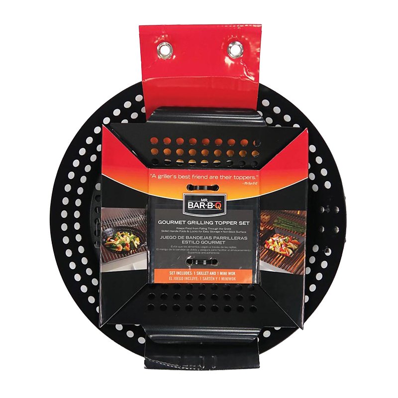 Mr. BAR-B-Q 06901Y Gourmet Grilling Topper Set, Steel, Black, For: Big Green Egg, Charcoal, Commercial Grill/Smokers