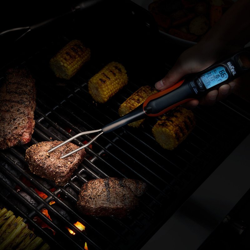 Mr. BAR-B-Q 40120Y Digital Thermometer Fork, Comfort Grip Handle