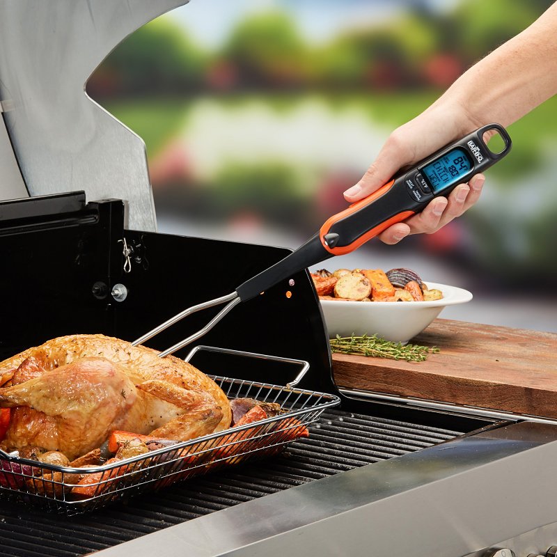 Mr. BAR-B-Q 40120Y Digital Thermometer Fork, Comfort Grip Handle