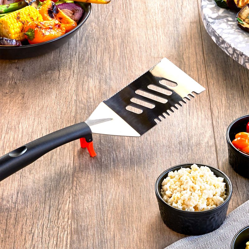 Mr. BAR-B-Q 02970Y Kickstand Spatula, Stainless Steel Blade, 16-1/2 in OAL