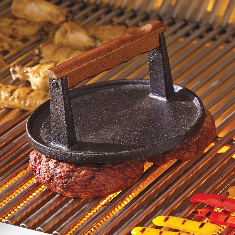 Mr. BAR-B-Q 06681Y Grill Press, 4 in L, 6.772 in W, Iron