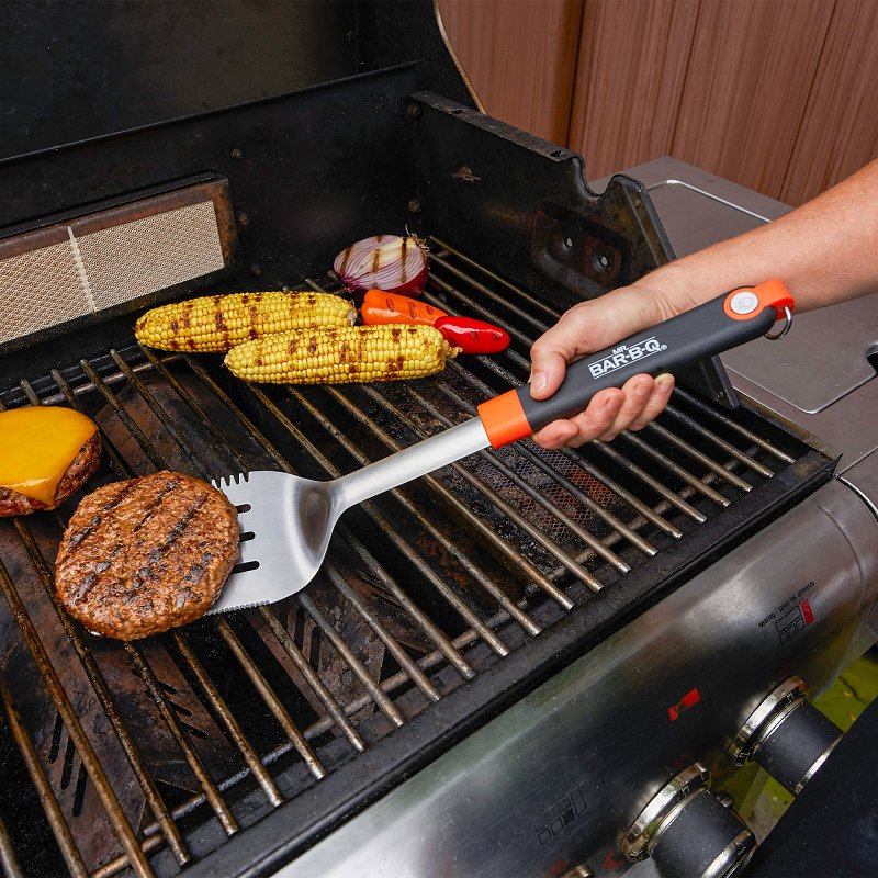 Mr. BAR-B-Q 20170Y Spatula, Stainless Steel, TPR Handle
