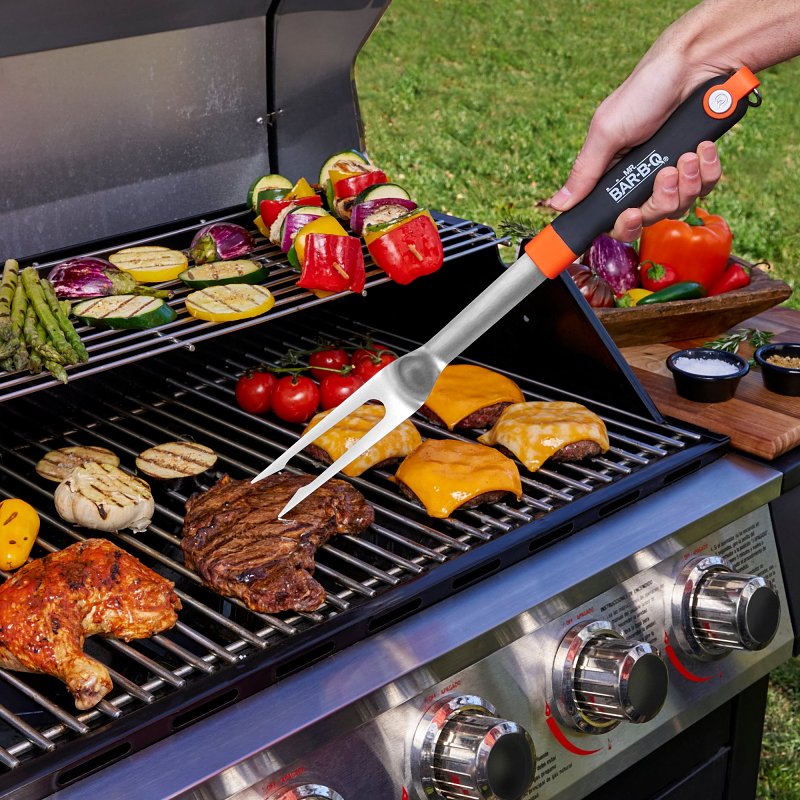 Mr. BAR-B-Q 20171Y Deluxe Grill Fork, Stainless Steel Blade, TPR Handle