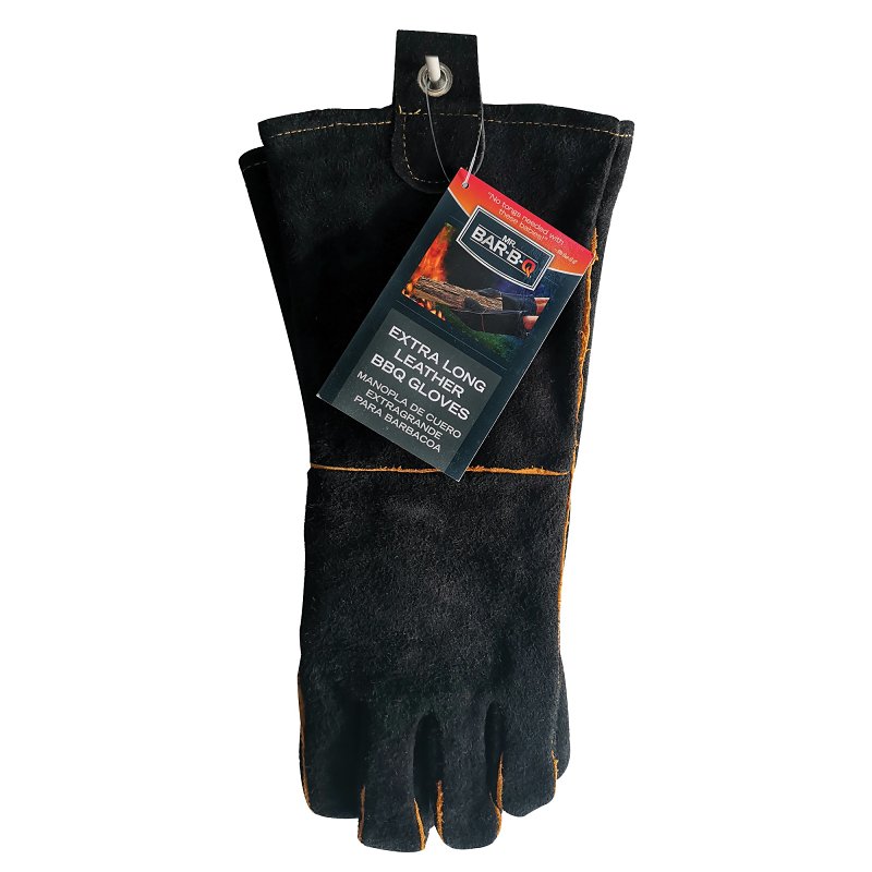 Mr. BAR-B-Q 40113X BBQ Gloves, XL, Leather, Black