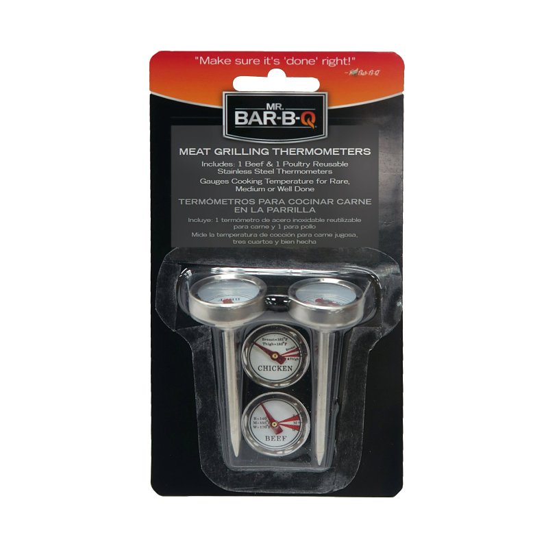 Mr. BAR-B-Q 40146Y Meat Grilling Thermometer, 2/PK