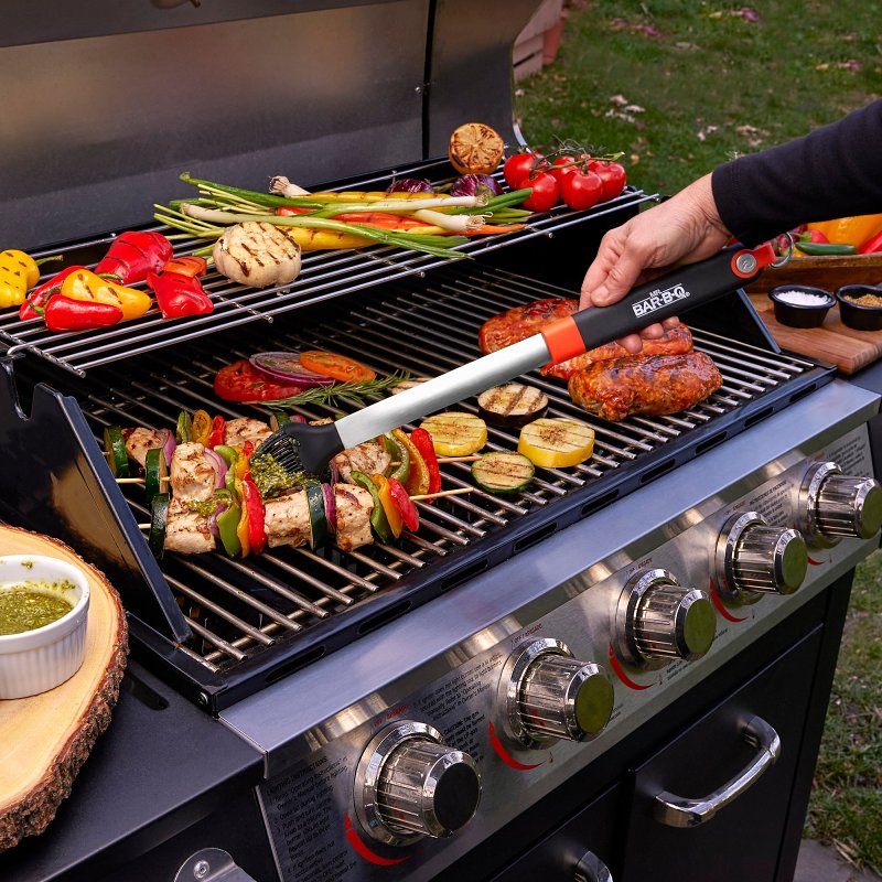 Mr. BAR-B-Q 20173Y Deluxe Grill Baster, Silicone Bristle, TPR Handle, Non-Slip Handle