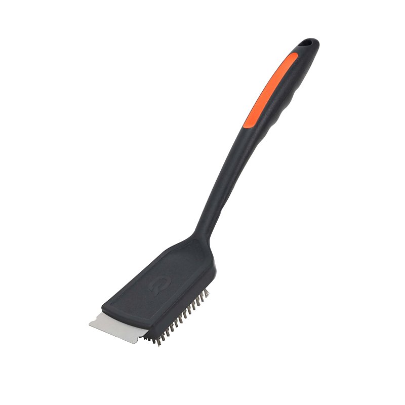 Mr. BAR-B-Q 60305Y Grill Brush, Stainless Steel Bristle, TPR Handle, Soft-Grip Handle, 16-1/2 in L
