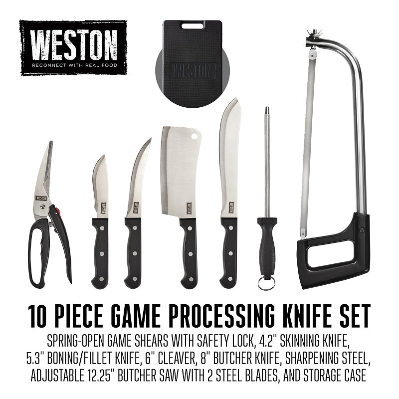 Weston 83-7001-W Game Processing Knife Set, 10-Piece