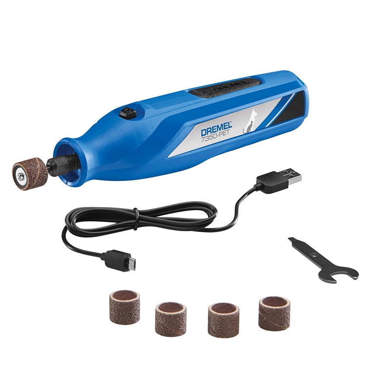 Dremel 7350-PET Cordless Rotary Tool Kit, Battery Included, 4 V, 2 Ah, 1/8 in Chuck, Keyed Chuck, 12,000 rpm Speed