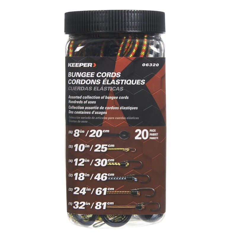 Keeper 06320-10 Bungee Cord, Rubber, Steel End