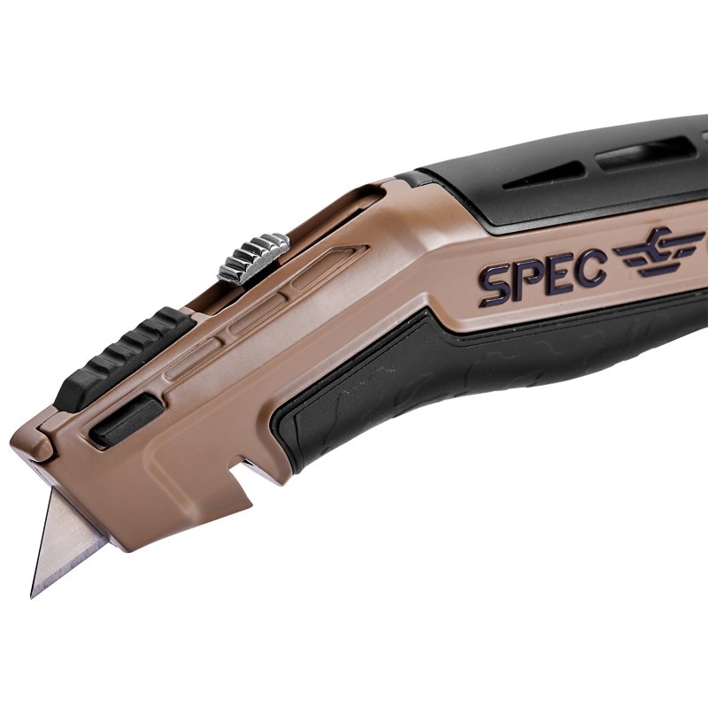 Spec Ops SPEC-K1-UR Utility Knife, 2-1/2 in L Blade, Steel Blade, Pistol Grip Handle, Black/Flat Dark Earth Handle