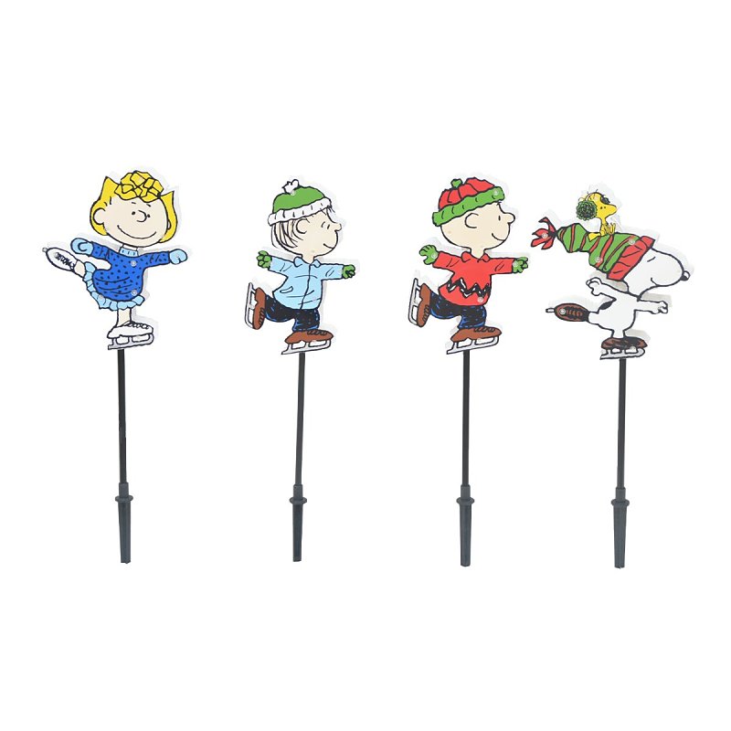Productworks LLC 76315 Peanuts Pathway Marker Skating Yard Decor, PVC, Multi-Color, LED, Internal Light