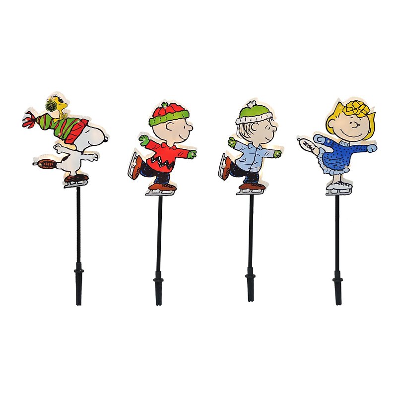 Productworks LLC 76315 Peanuts Pathway Marker Skating Yard Decor, PVC, Multi-Color, LED, Internal Light