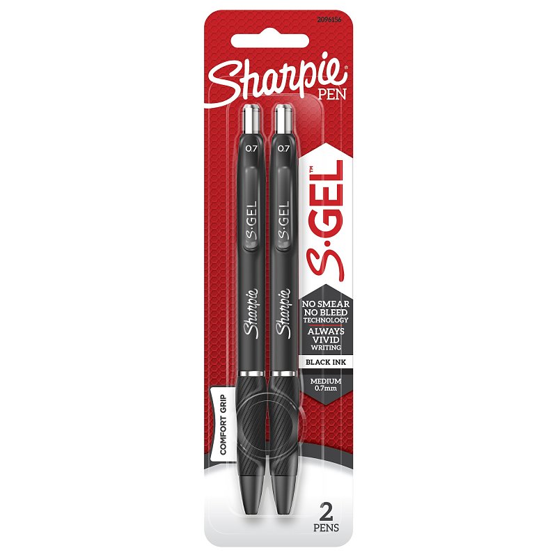S-GEL PEN RETRCTBL MEDIUM BLK