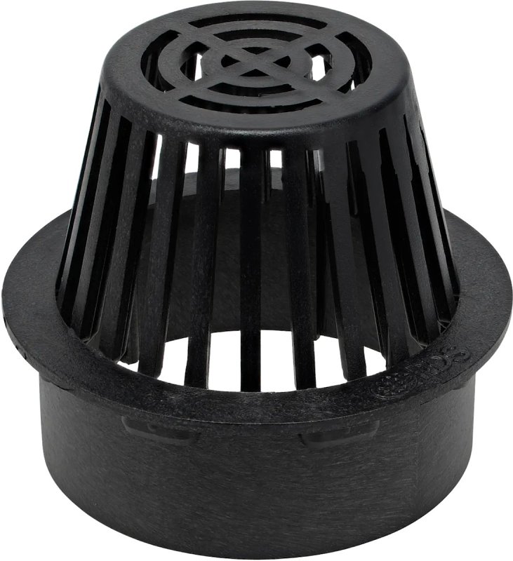 NDS 90 Atrium Grate, 3.88 in L, 3.88 in W, Round, 1/4 in Grate Opening, HDPE, Black