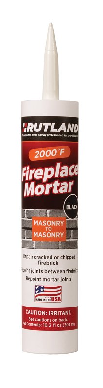 Rutland 63 Fireplace Mortar, Paste, Black, 10.3 oz Cartridge