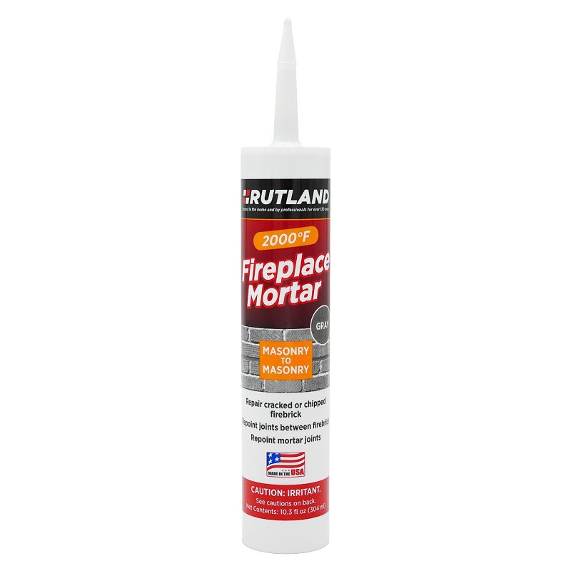 Rutland 63G Fireplace Mortar, Paste, Gray, 10.3 oz, Cartridge