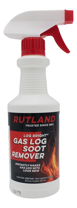Rutland Log Bright 570-6 Gas Log Soot Remover, Liquid, Clear, 16 oz, Bottle