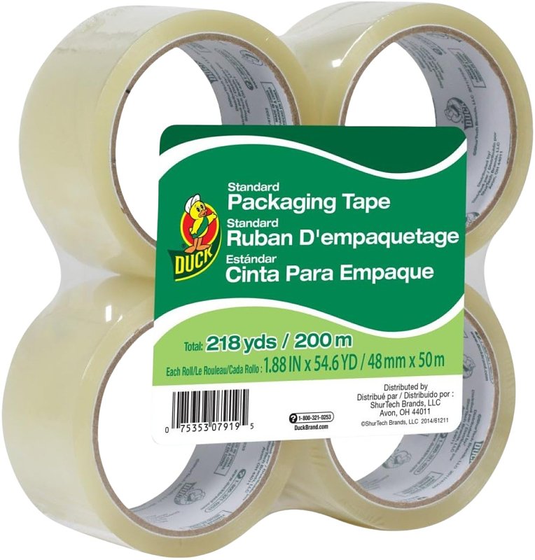 Duck 240974 Packaging Tape, Clear, 1.88 in W