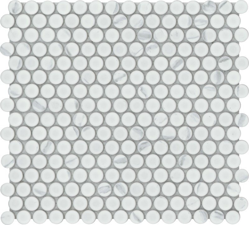 Emser Tile Elegan Series Porcelain Mosaic Tile, 12 in L Tile, 11 in W Tile, Pressed Edge, Calacata (19.28 sq-ft)
