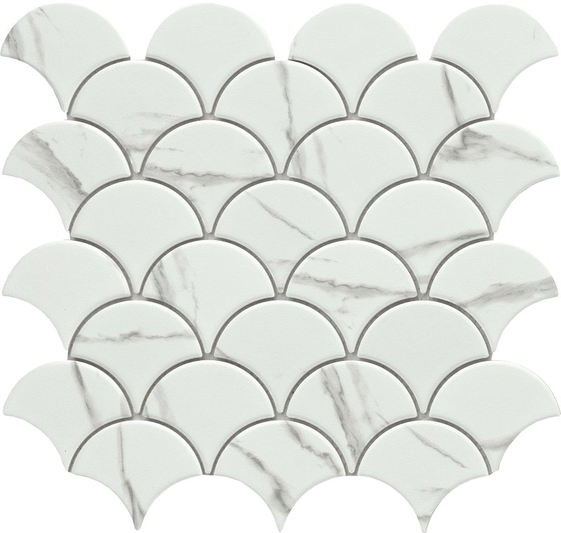 Emser Tile Elegan Series Porcelain Mosaic Tile, 12 in L Tile, 11 in W Tile, Pressed Edge, Calacata (18.66 sq-ft)