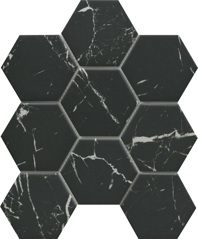 Emser Tile Elegan Series Porcelain Mosaic Tile, 11 in L Tile, 10 in W Tile, Pressed Edge, Nero (15.78 sq-ft)