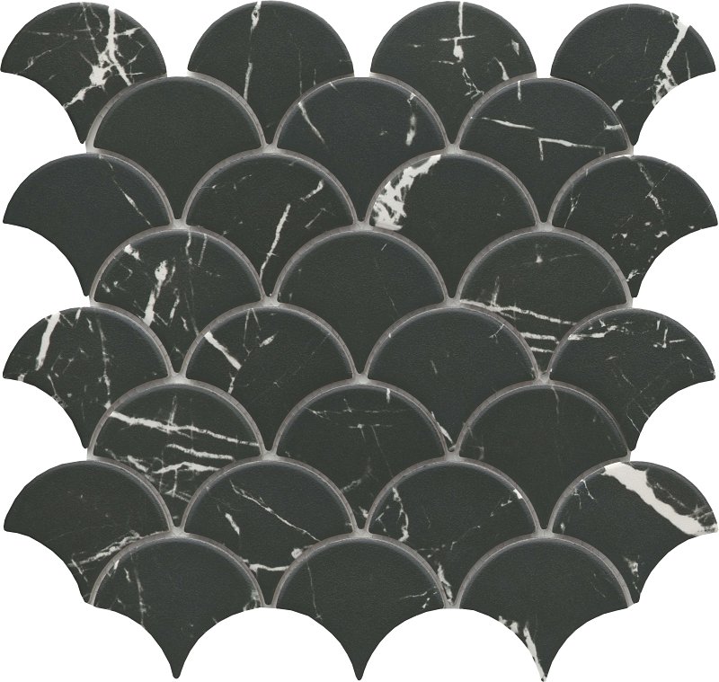 Emser Tile Elegan Series Porcelain Mosaic Tile, 12 in L Tile, 11 in W Tile, Pressed Edge, Nero (18.66 sq-ft)