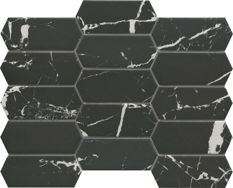 Emser Tile Elegan Series Porcelain Mosaic Tile, 14 in L Tile, 10 in W Tile, Pressed Edge, Nero (19 sq-ft)