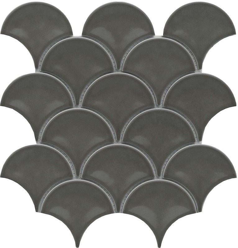Emser Tile Reward Series F27REWAGR1011MFN Porcelain Mosaic Tile, 11 in L Tile, 10 in W Tile, Pressed Edge, Fan Pattern