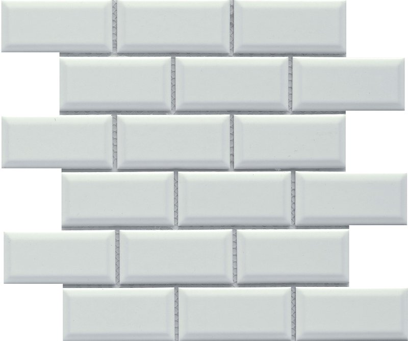 Emser Tile Reward Series F27REWAWH1112MBV Porcelain Mosaic Tile, 12 in L Tile, 11 in W Tile, Pressed Edge, Bevel Pattern