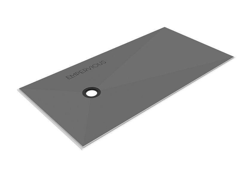 Emser Tile Empervious Series ZGBSP3672 Shower Pan With Drain, 72 in L, 36 in W, 1 in H, Fiberglass/XPS Foam