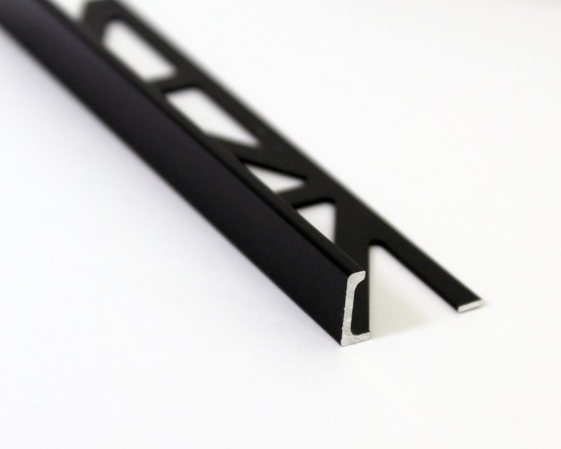 Emser Tile Signature Series ZBL300-416-10025 Edge Protector Trim, Aluminum, Matte Black