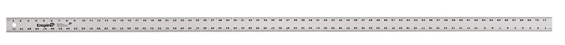 Empire 4006 Straight Edge Ruler, 1/8, 1/16 in Graduation, Aluminum, 2 in W, 1/8 in Thick